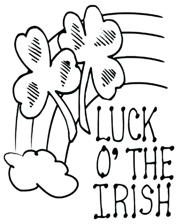 600x763 4 Leaf Clover Coloring Page Clover Leaf Coloring Page Four Leaf