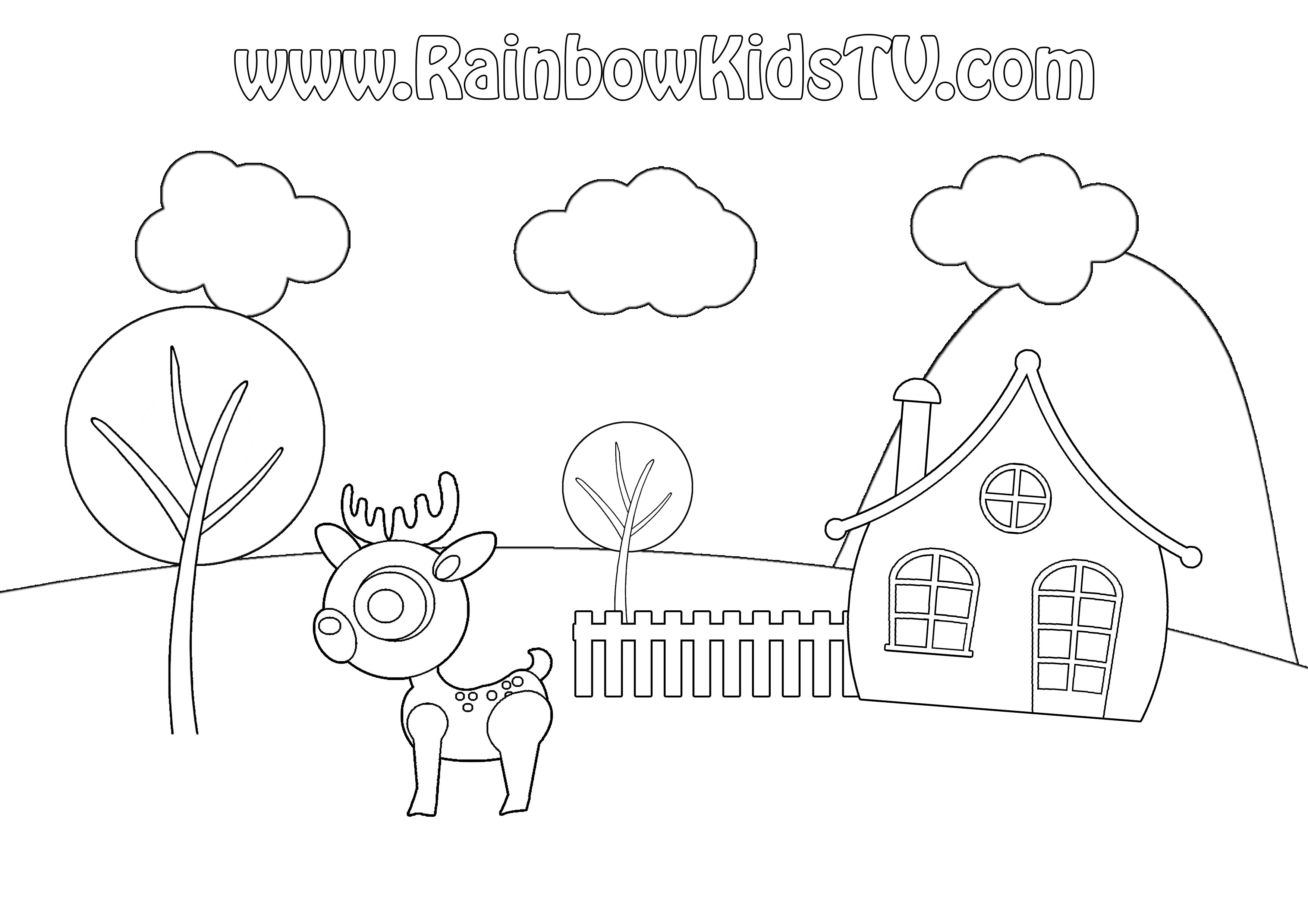 3508x2480 4 Seasons Coloring Page Rainbow Kids Tv