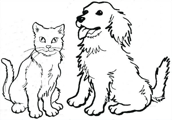 600x420 Coloring Pages Dog And Cat Color Pages Of Dogs Coloring Pages Dogs