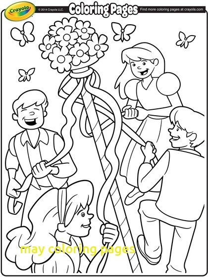 420x560 May Coloring Pages With May Day Maypole Coloring Page