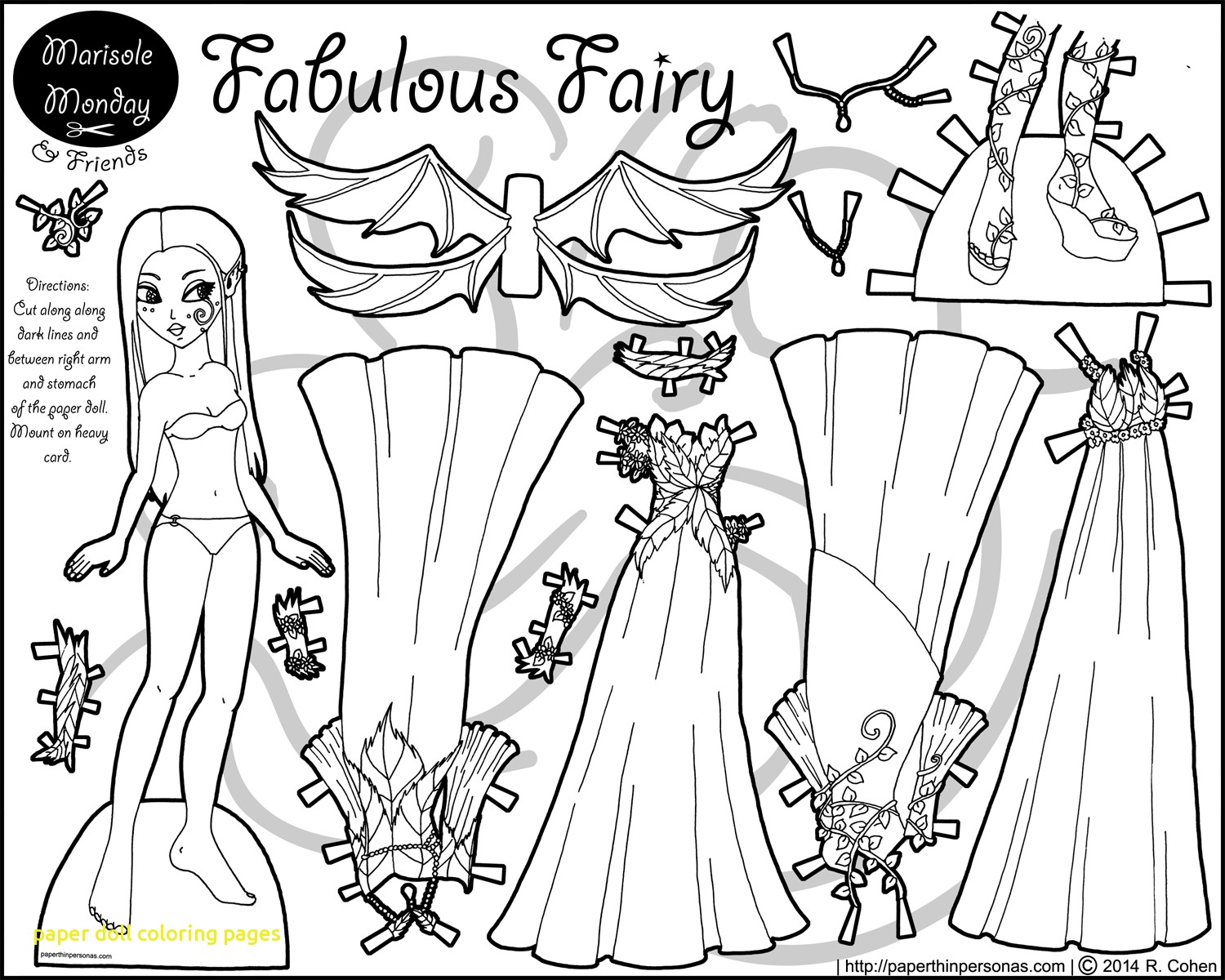 1500x1200 Paper Doll Coloring Pages With Marisole Monday A Princess In Black