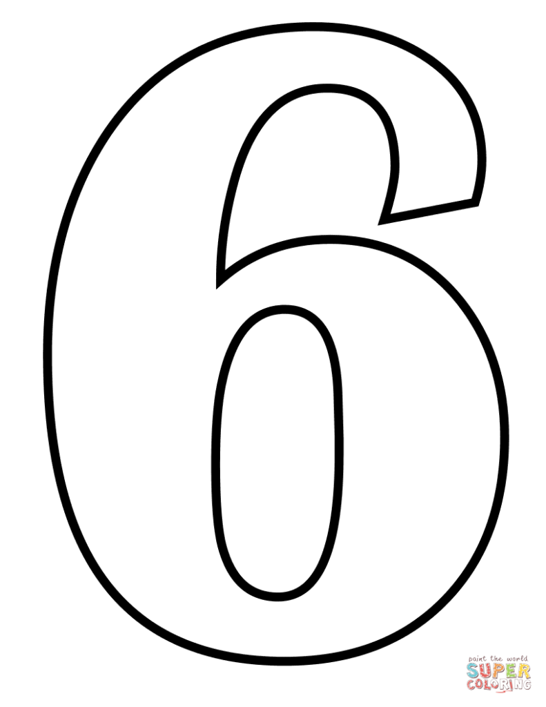 791x1024 Number 6 Coloring Page Free Printable Pages And Sharry Number 6