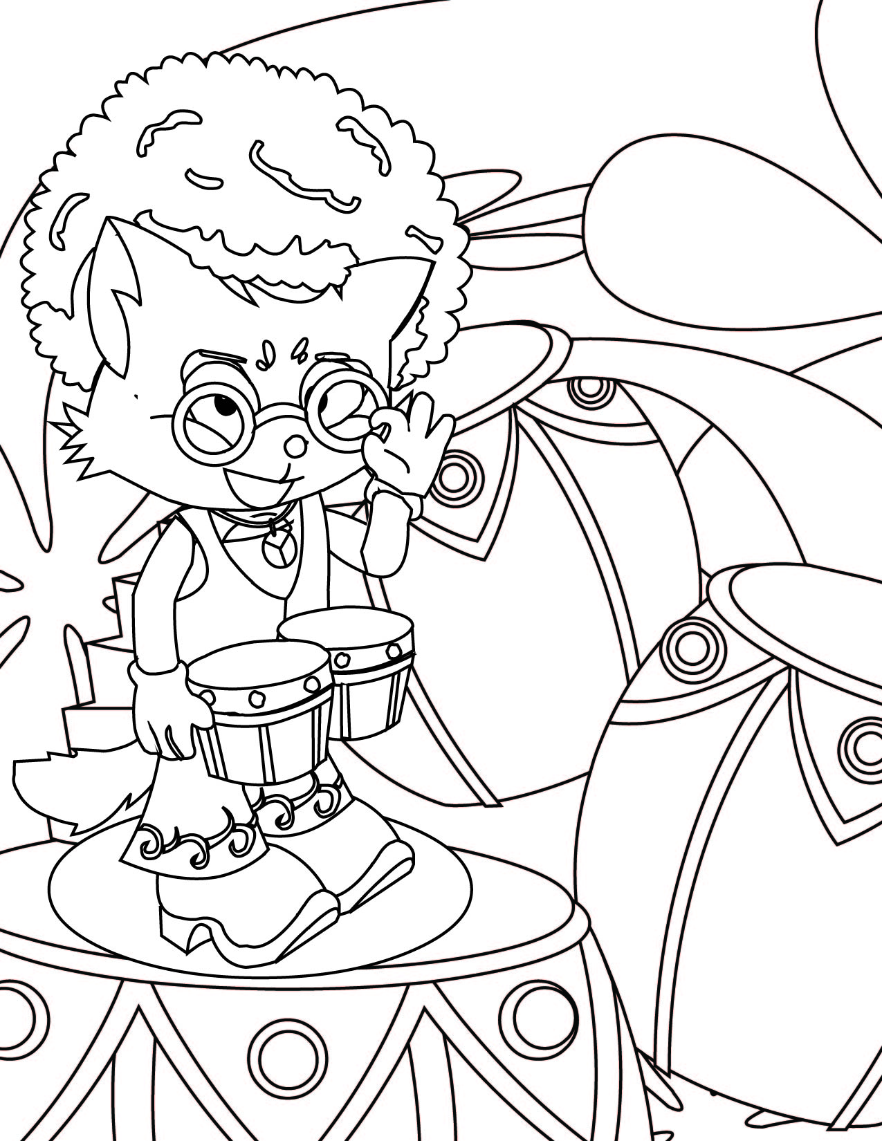 1275x1650 60's Groovy Baby Coloring Page