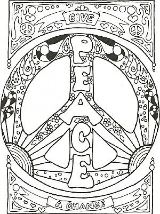 546x730 Unusual Design Trippy Printable Coloring Pages Detailed Peace Sign