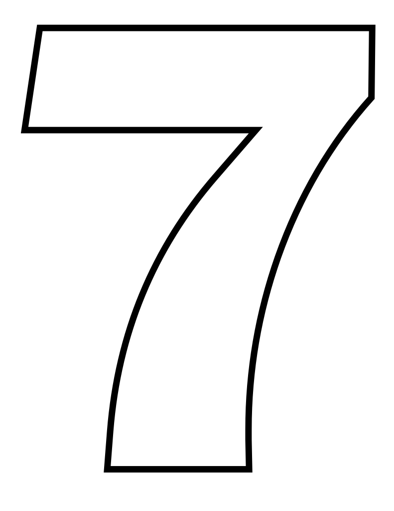 791x1024 Number 7 Coloring Page