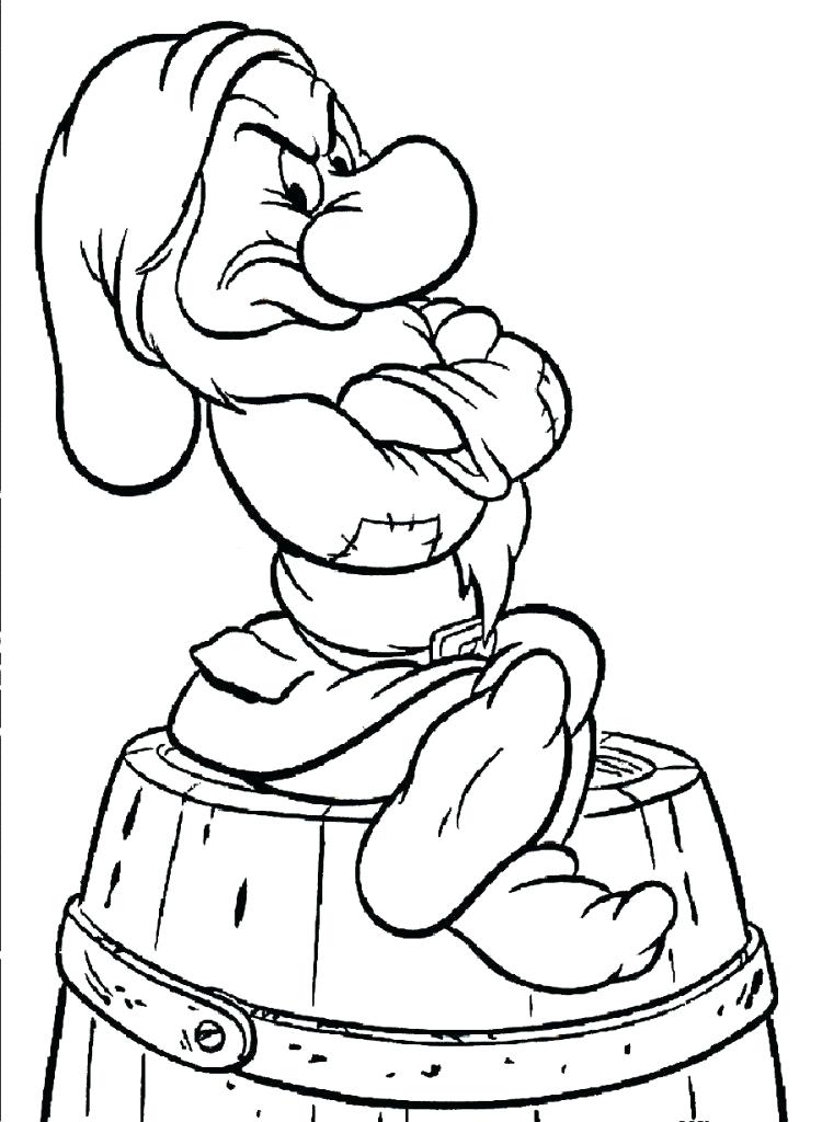 750x1024 7 Dwarfs Coloring Pages Grumpy The 7 Dwarfs Coloring Pages
