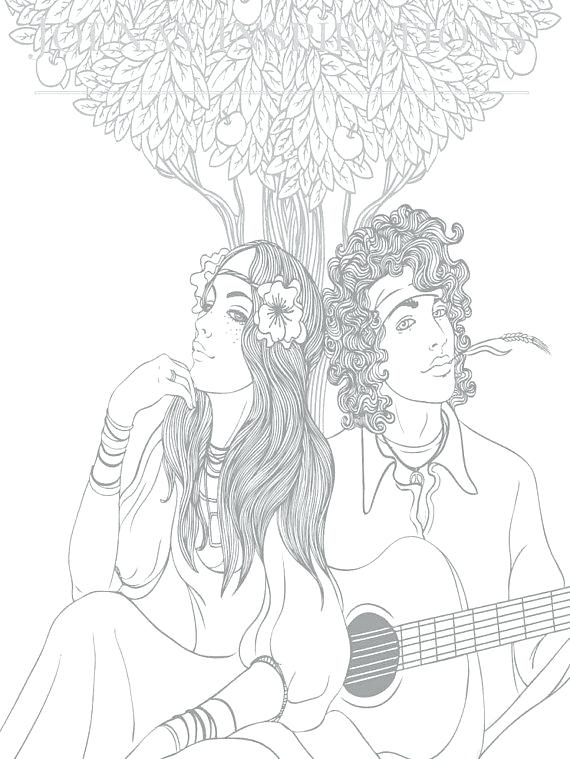570x759 70s Coloring Page Clothing 70s Flower Power Coloring Pages
