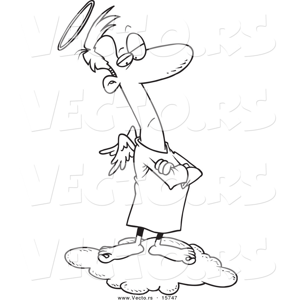 1024x1044 Vector Of A Cartoon Stubborn Angel Man
