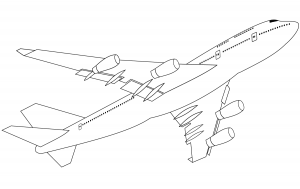 300x189 Boeing 747 400 Airplane Coloring Page