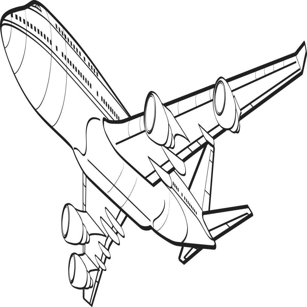 1024x1024 Boing 747 Bottom Coloring Page Airplane Coloring Pages In