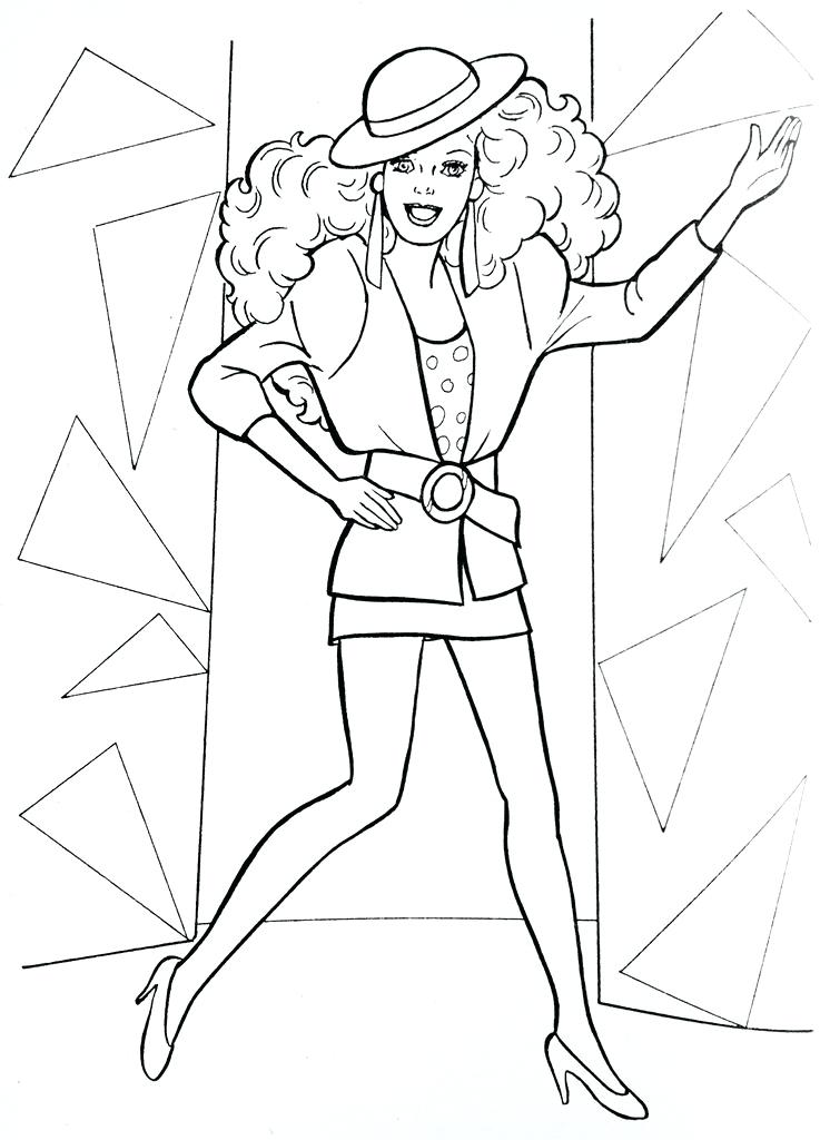 737x1024 80s Coloring Page Barbie And Rockers Fashion Illustration