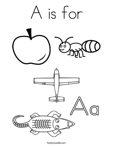 468x605 A Is For Coloring Page