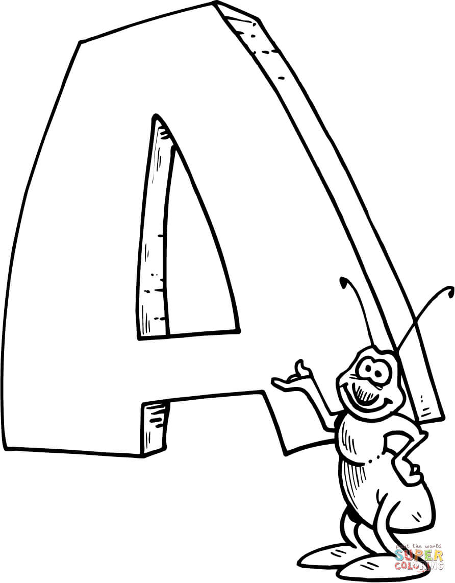 892x1142 Drawing Of Letter A Letter A Is For Ant Coloring Page Free
