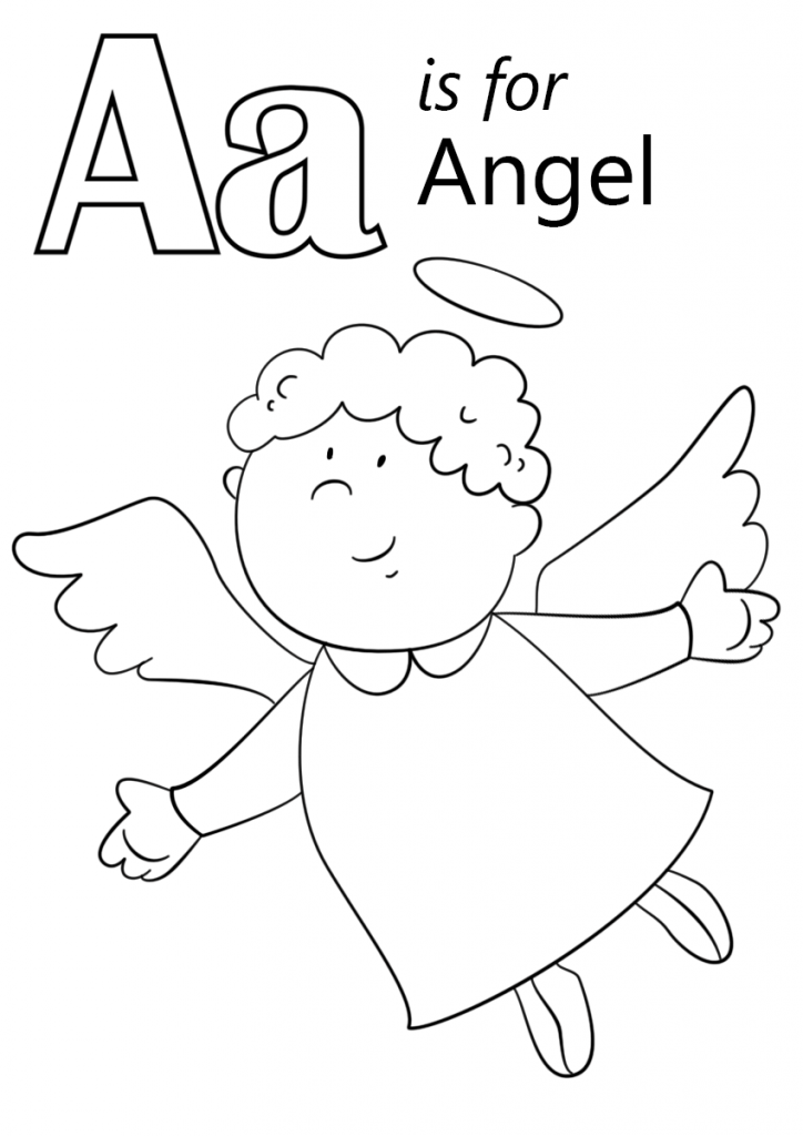 724x1024 Letter A Is For Angel Coloring Page Printable