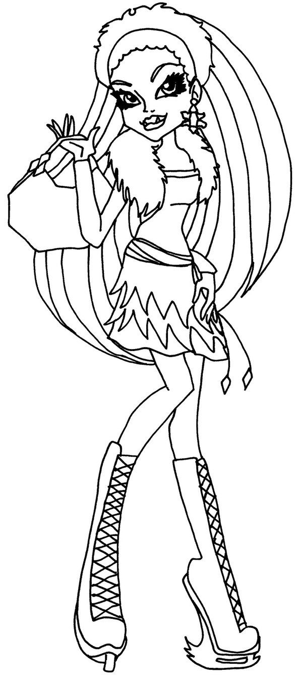 589x1354 Abbey Bominable Monster High Coloring Page Colouring Pages