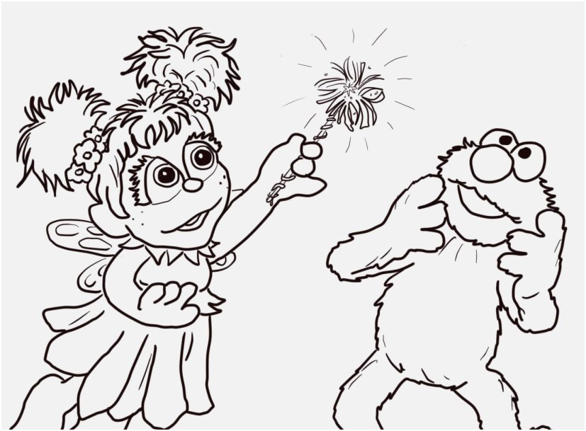 827x609 Elmo Coloring Pages Concept Abby Cadabby And Elmo Coloring Page