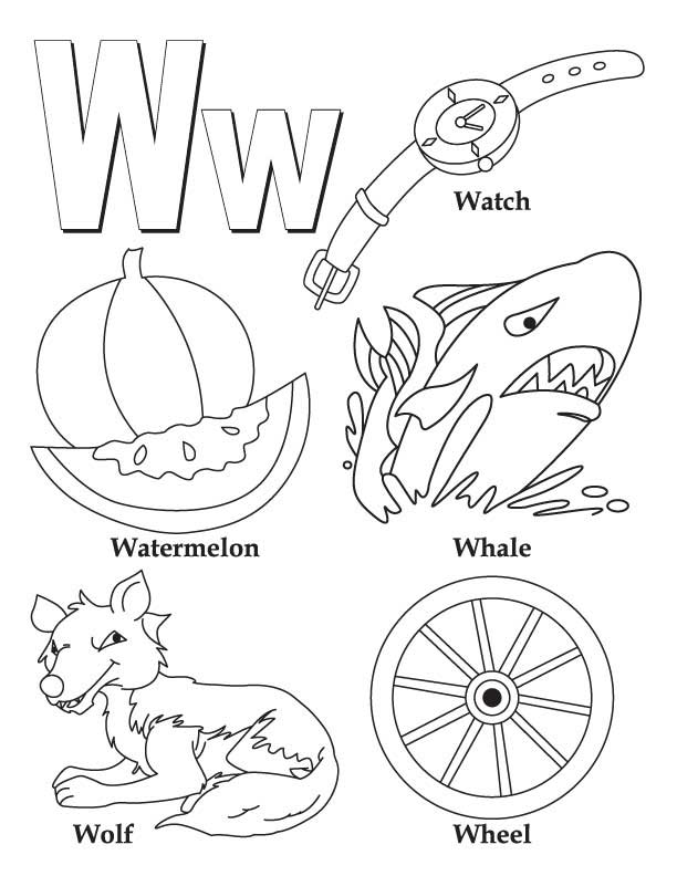 612x792 W Coloring Page Abc Alphabet Coloring Sheets Abc Whale Animals