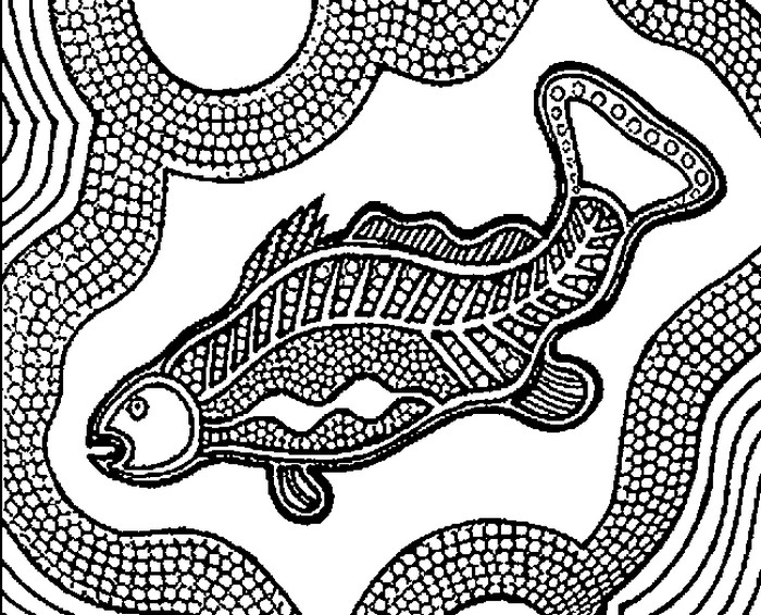700x566 Adult Coloring Page Aboriginal Art Fish 10