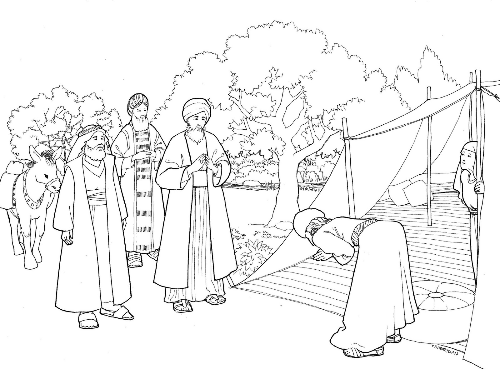 1600x1181 Compromise B Daman Coloring Pages Miracle Abraham And Sarah Page