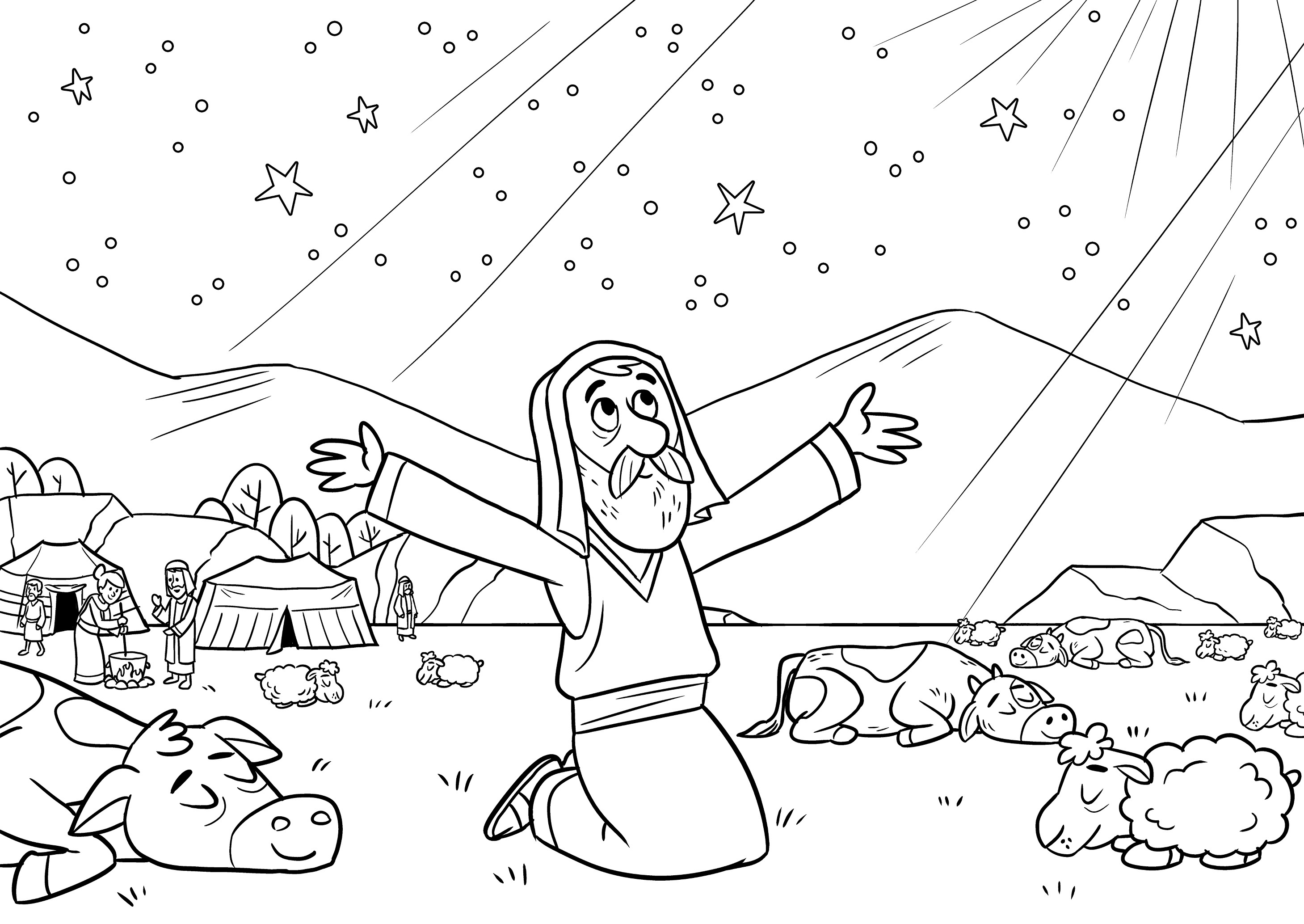 2918x2067 Abraham And Isaac Coloring Page