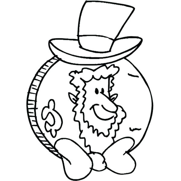 600x600 Abe Lincoln Coloring Page Coin For Presidents Day Coloring Page