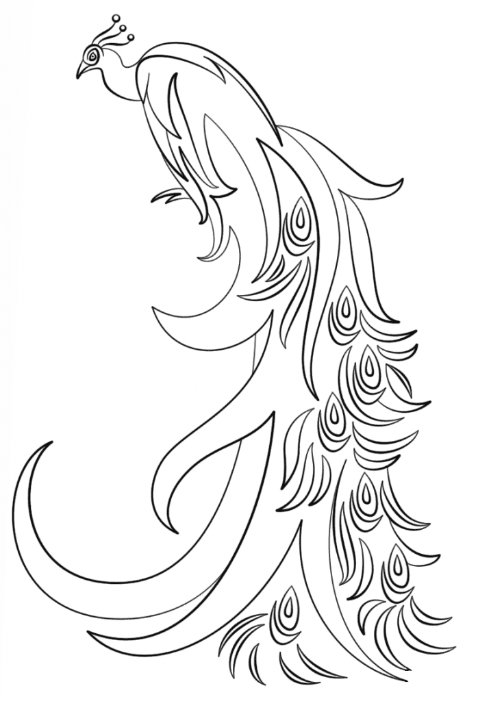 698x1024 Abstract Animal Peacock Coloring Page