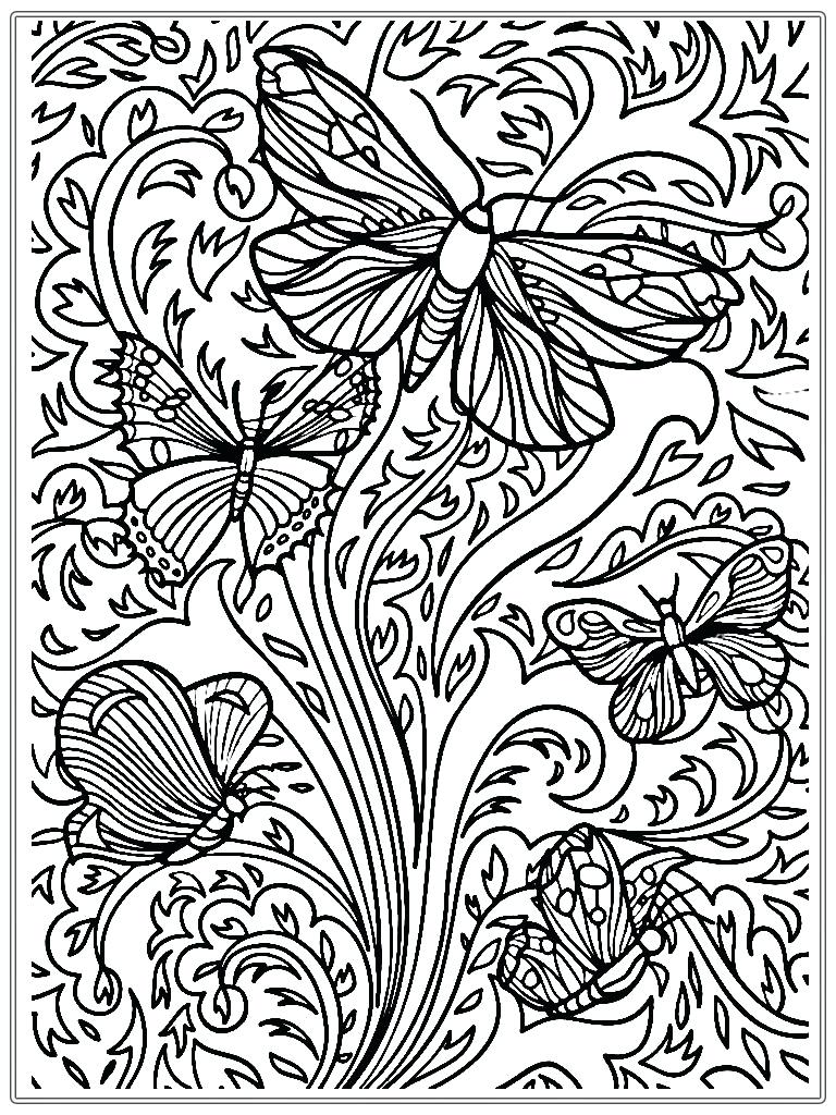 768x1024 Complex Coloring Pages Abstract Butterfly For Adults