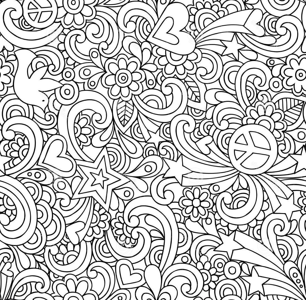 1300x1273 Flower Power Coloring Pages Luxury Abstract Coloring Pages Dr Odd