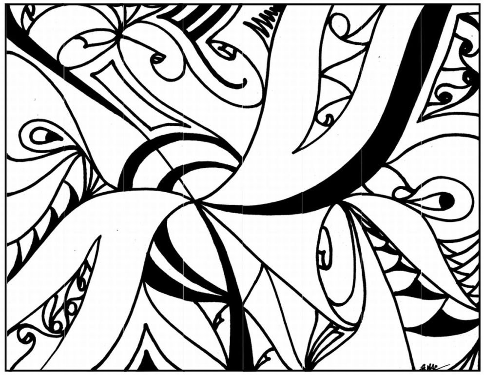993x769 Gorgeous Abstract Design Coloring Pages