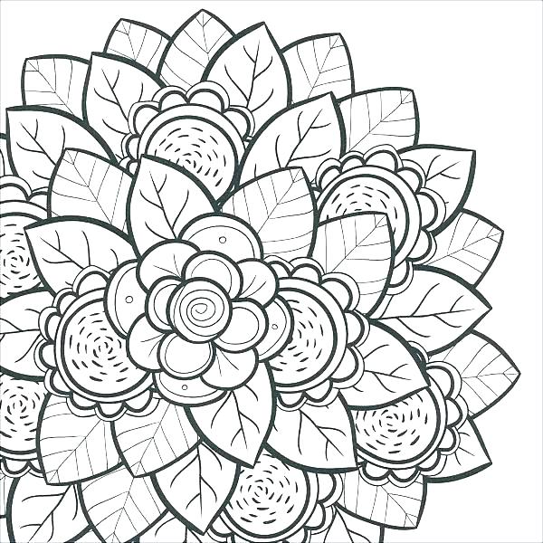 600x600 Cool Flower Coloring Pages