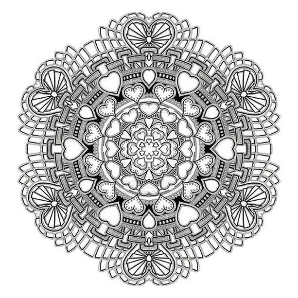 Abstract Heart Coloring Pages