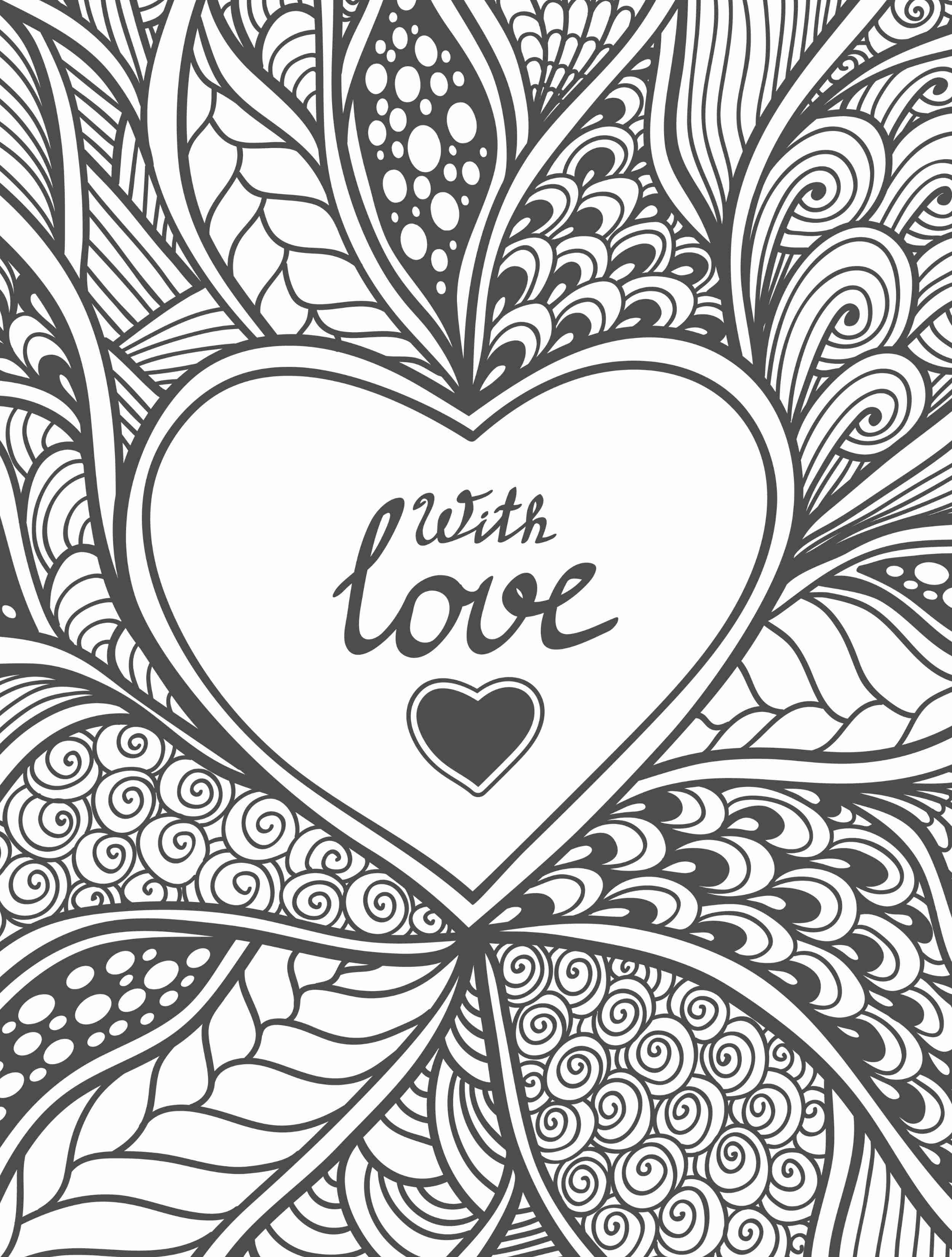 2500x3300 Heart Valentines Abstract Doodle Zentangle Paisley Coloring Pages