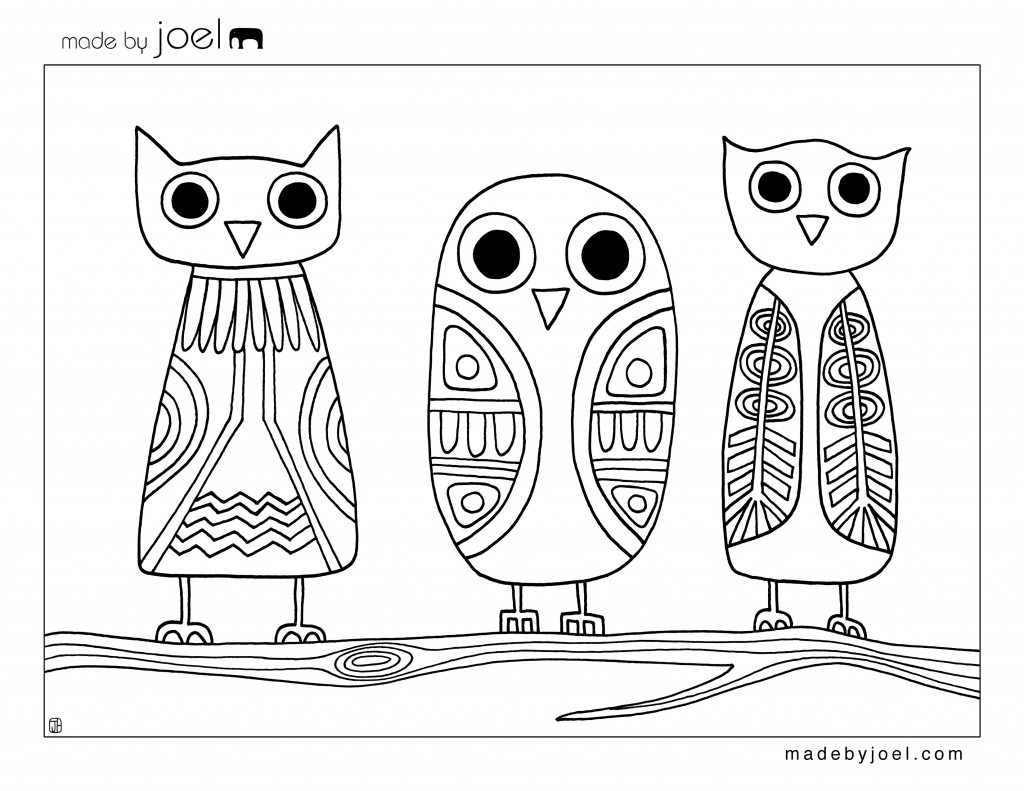 1024x791 Abstract Owl Coloring Pages