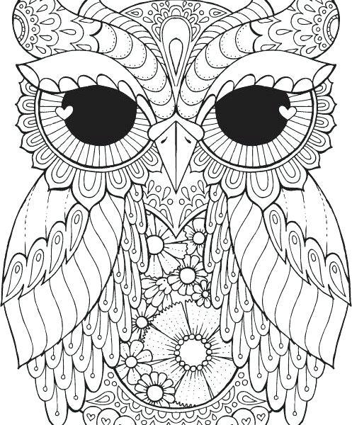 497x600 Abstract Owl Coloring Pages For Adults Kids Coloring Printable