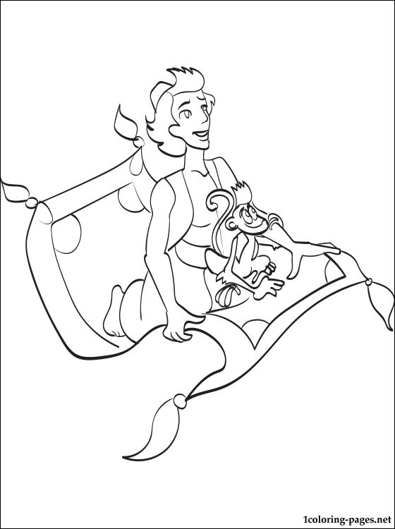 560x750 Coloring Pages Aladdin And His Monkey Abu Coloring Pages