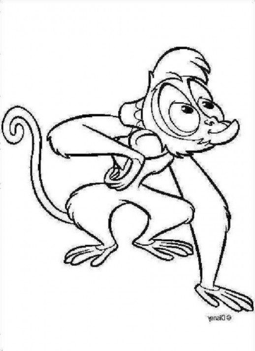 518x713 Abu The Klepto Monkey Of Aladdin Coloring Pages