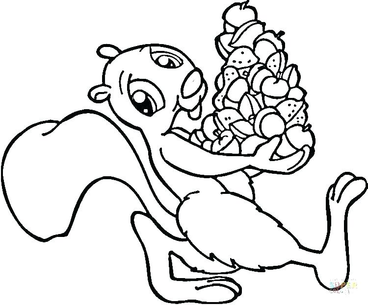 750x623 Squirrel Coloring Pages Mom Junction Printable Coloring Acorn