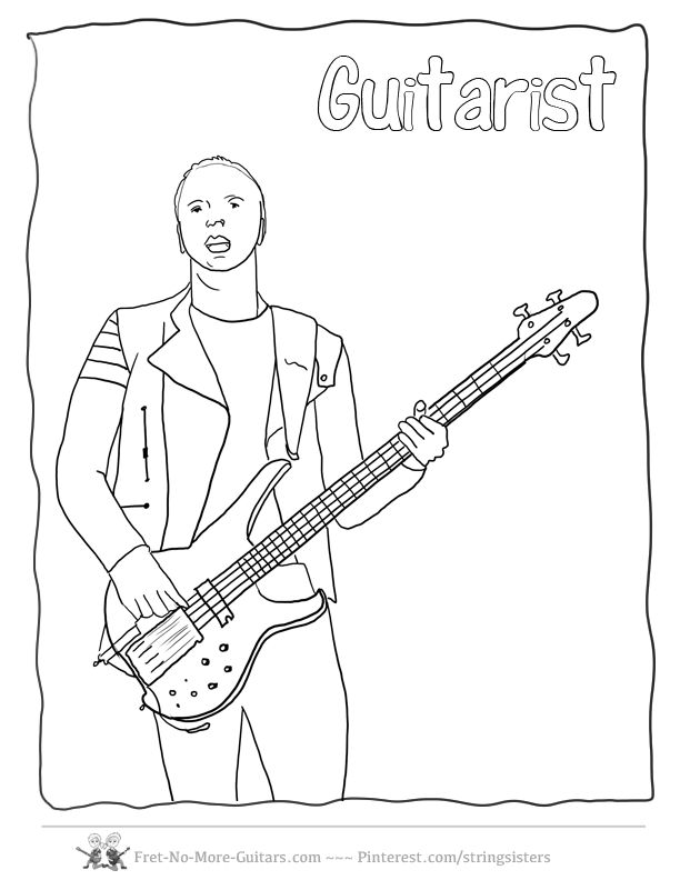 Acoustic Guitar Coloring Pages