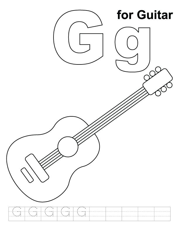 612x792 Free Electric Guitar Coloring Pages Good Acoustic Guitar Coloring