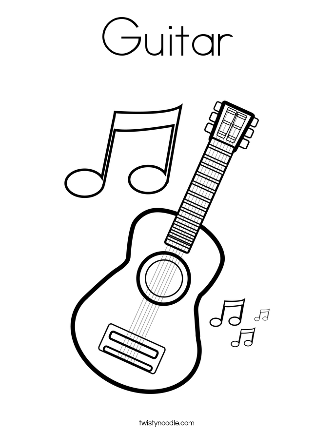 685x886 Guitar Coloring Page