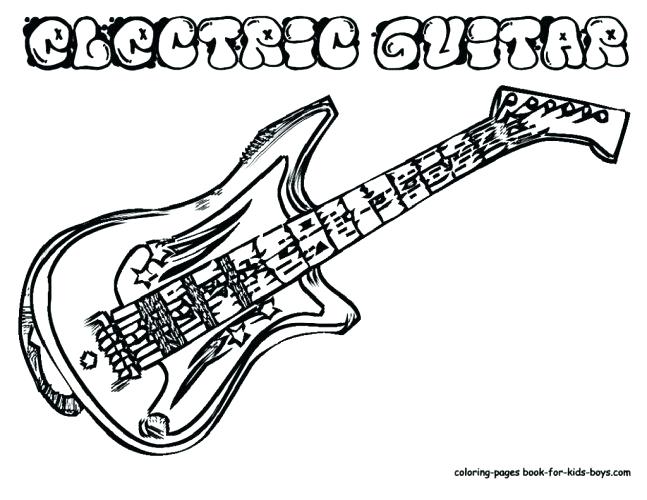 647x500 Guitar Coloring Page Free Electric Guitar Coloring Pages Guitar