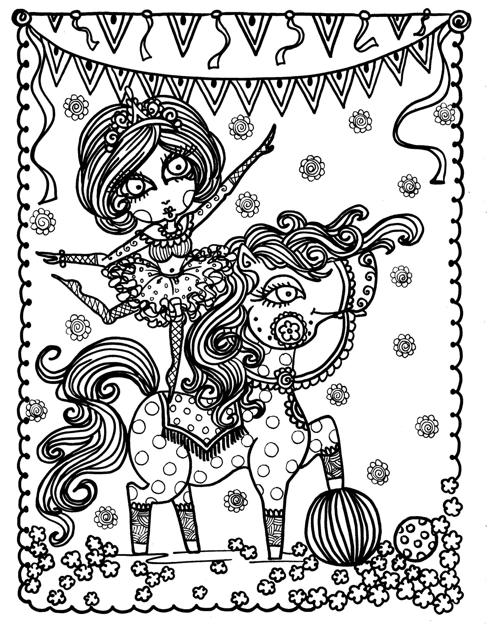 2000x2588 Best Of Acrobat Girl On Horse By Deborah Muller Free Coloring