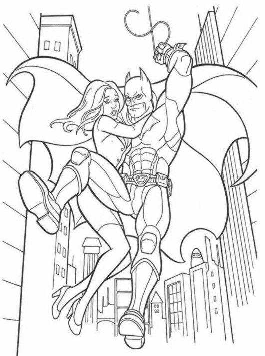 530x710 Batman Saving Women Coloring Pages