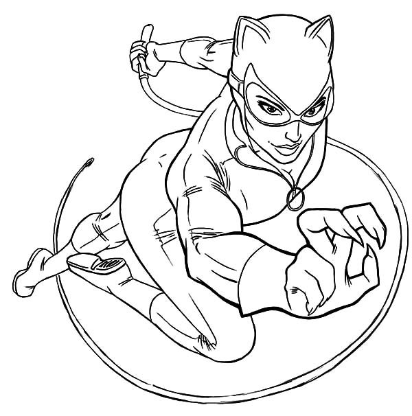 600x606 Cat Women In Action Coloring Pages Best Place To Color