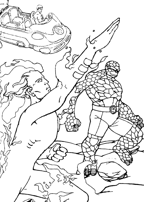 565x792 Human Torch In Action Coloring Pages