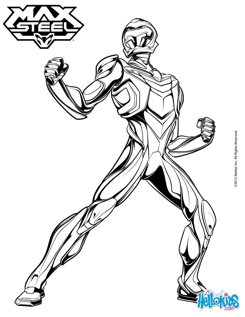 820x1060 Max Steel Is Ready To Jump Into Action Coloring Pages