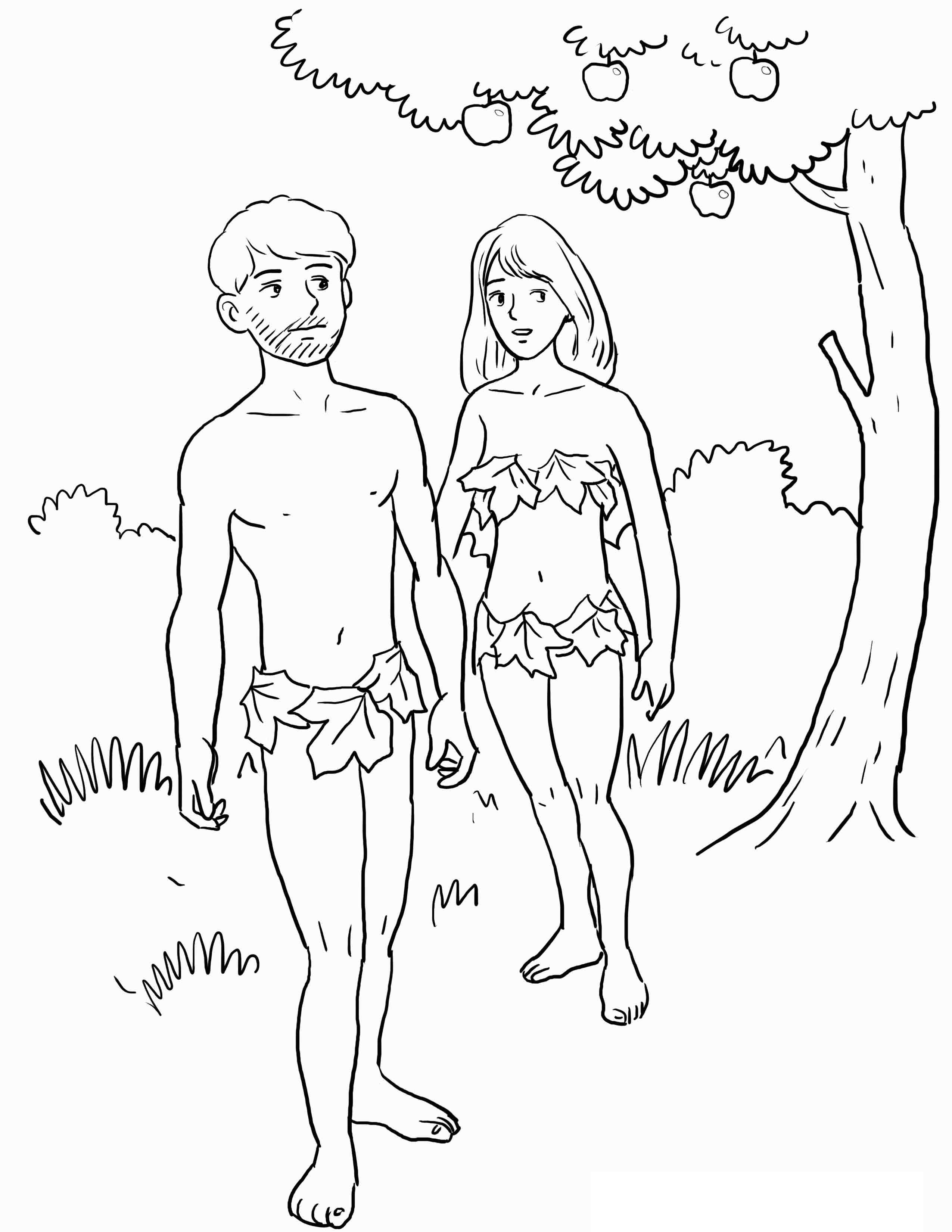 2550x3300 Free Printable Adam And Eve Coloring Pages For Kids