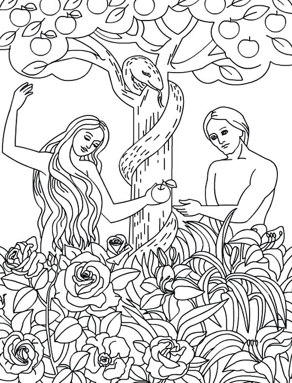 600x786 Adam And Eve Coloring Pages And Eve Coloring Sheets Adam Eve