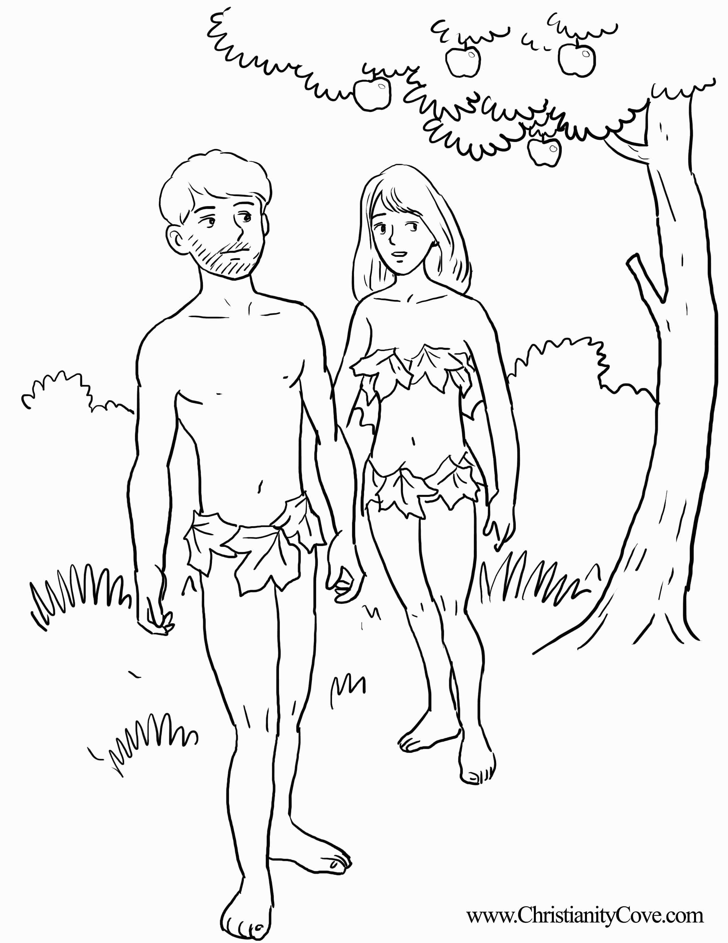 2550x3300 Adam And Eve Bible Coloring Pages Printable Gallery