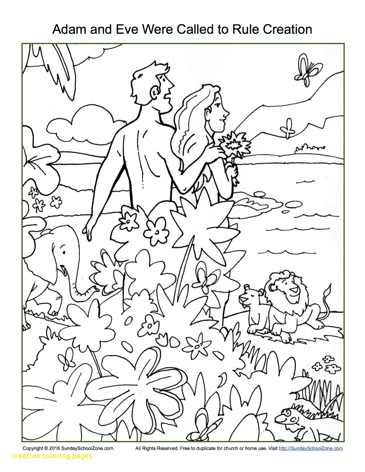 1275x1650 Creation Coloring Pages With Adam And Eve Were Called To Rule